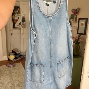 American Eagle Outfitters Light Blue Denim Jumper Dress